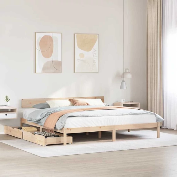 VidaXL tömör fenyőfa ágy matrac nélkül 180 x 200 cm