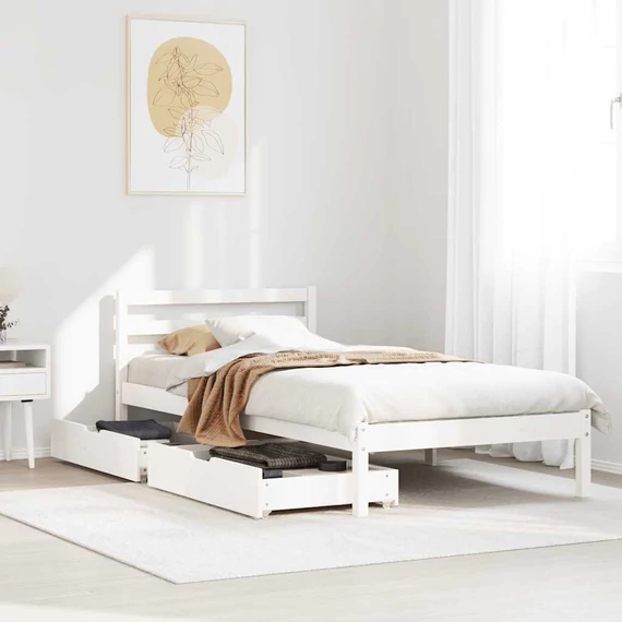 VidaXL fehér tömör fenyőfa ágy matrac nélkül 90 x 200 cm