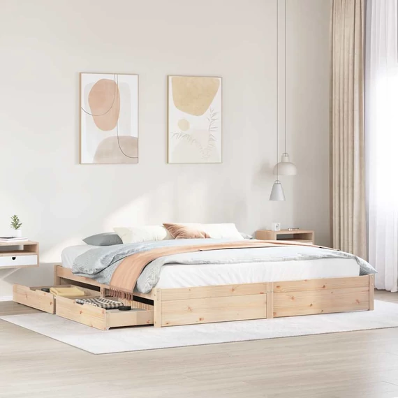 VidaXL tömör fenyőfa ágy matrac nélkül 180 x 200 cm
