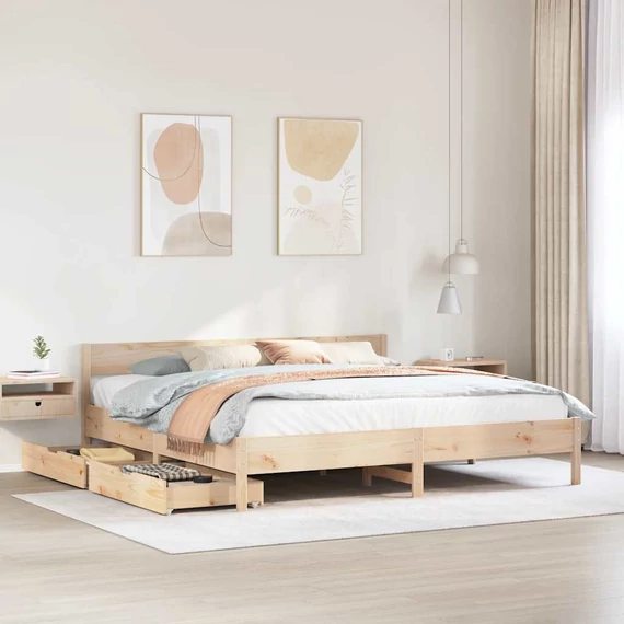 VidaXL tömör fenyőfa ágy matrac nélkül 180 x 200 cm