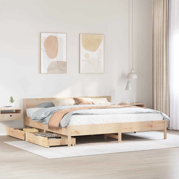 VidaXL tömör fenyőfa ágy matrac nélkül 160 x 200 cm