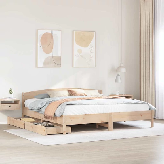 VidaXL tömör fenyőfa ágy matrac nélkül 180 x 200 cm