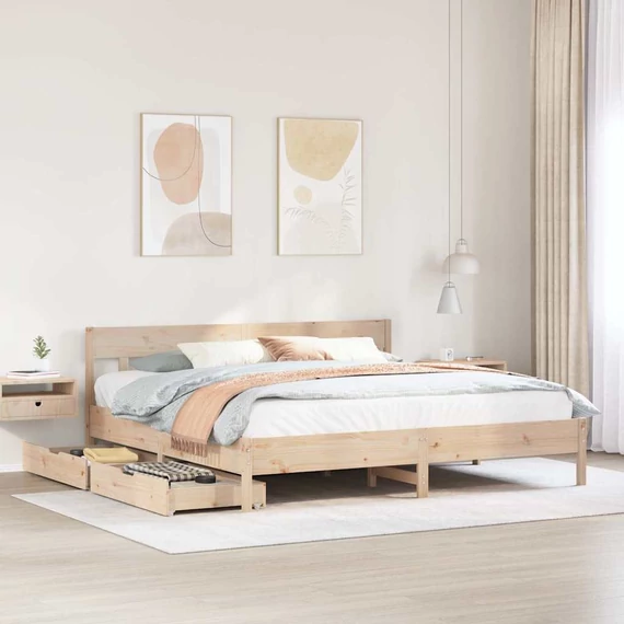 VidaXL tömör fenyőfa ágy matrac nélkül 180 x 200 cm