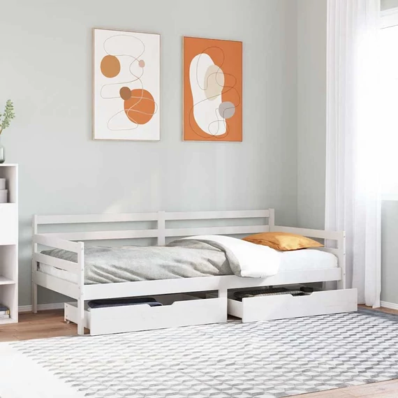 VidaXL tömör fenyőfa kanapéágy fiókkal 90 x 200 cm