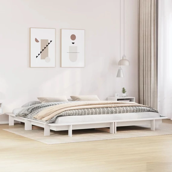 VidaXL fehér tömör fenyőfa ágy matrac nélkül 180 x 200 cm
