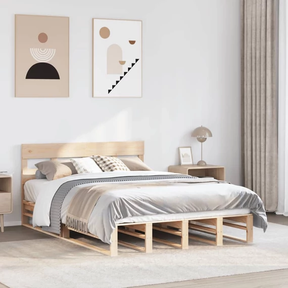 VidaXL tömör fenyőfa ágy matrac nélkül 140 x 200 cm