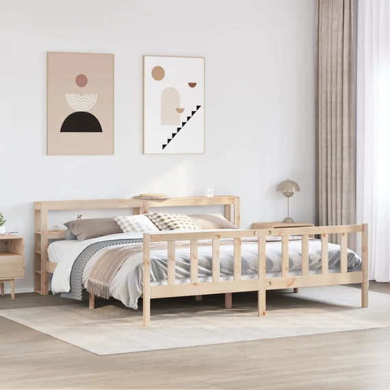 VidaXL tömör fenyőfa ágy matrac nélkül 180 x 200 cm