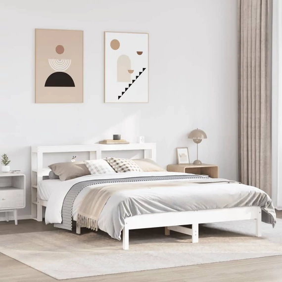 VidaXL fehér tömör fenyőfa ágy matrac nélkül 140 x 200 cm
