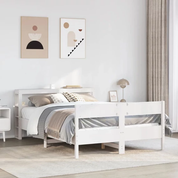 VidaXL fehér tömör fenyőfa ágy matrac nélkül 160 x 200 cm