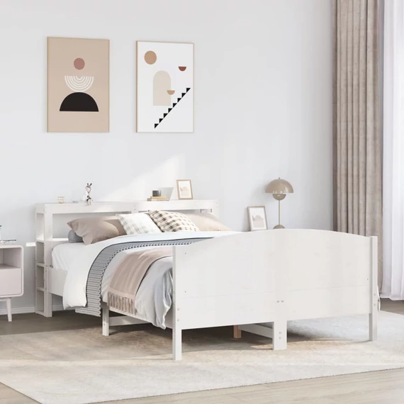 VidaXL fehér tömör fenyőfa ágy matrac nélkül 140 x 200 cm