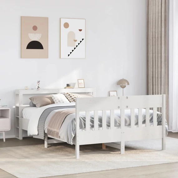 VidaXL fehér tömör fenyőfa ágy matrac nélkül 160 x 200 cm