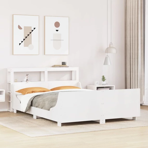 VidaXL fehér tömör fenyőfa ágy matrac nélkül 160 x 200 cm