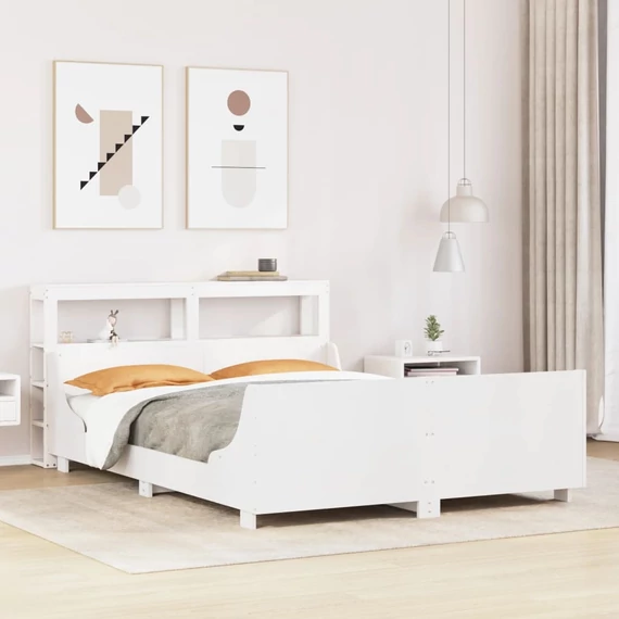 VidaXL fehér tömör fenyőfa ágy matrac nélkül 140 x 200 cm