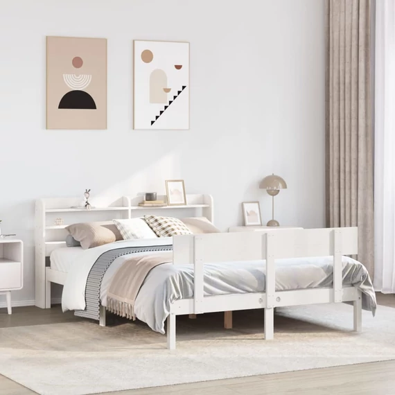 VidaXL fehér tömör fenyőfa ágy matrac nélkül 160 x 200 cm