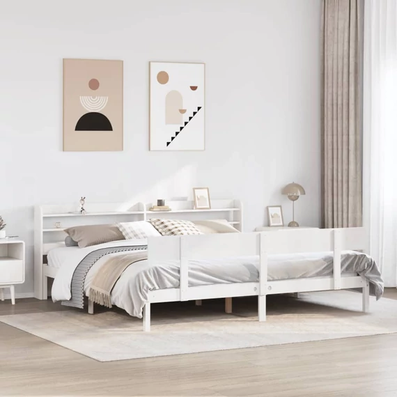 VidaXL fehér tömör fenyőfa ágy matrac nélkül 180 x 200 cm