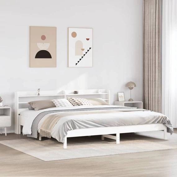 VidaXL fehér tömör fenyőfa ágy matrac nélkül 180 x 200 cm