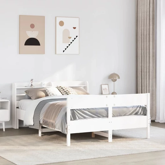 VidaXL fehér tömör fenyőfa ágy matrac nélkül 160 x 200 cm