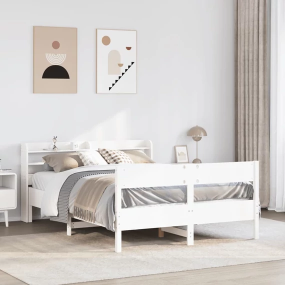 VidaXL fehér tömör fenyőfa ágy matrac nélkül 140 x 200 cm