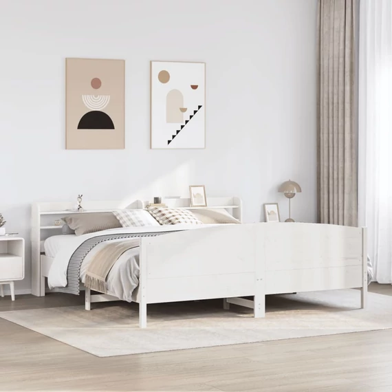 VidaXL fehér tömör fenyőfa ágy matrac nélkül 180 x 200 cm