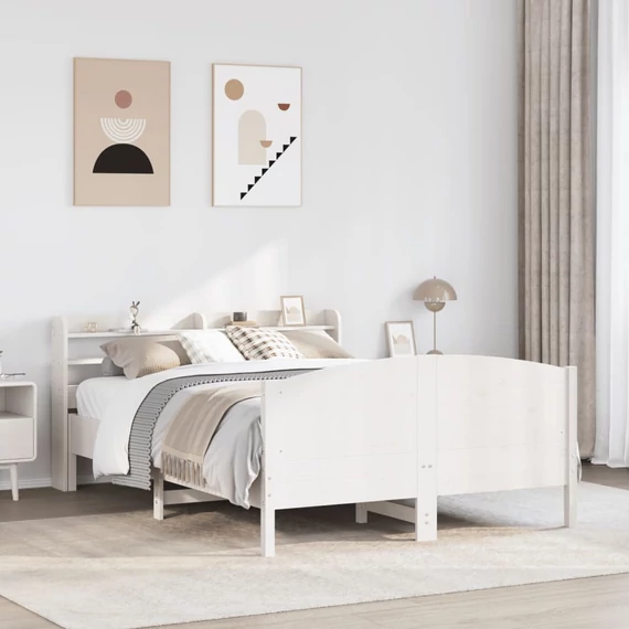 VidaXL fehér tömör fenyőfa ágy matrac nélkül 160 x 200 cm