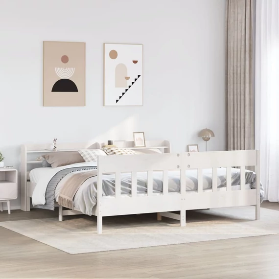 VidaXL fehér tömör fenyőfa ágy matrac nélkül 180 x 200 cm