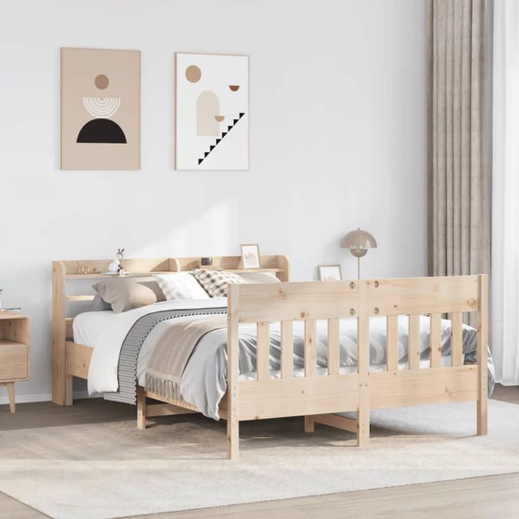 VidaXL tömör fenyőfa ágy matrac nélkül 160 x 200 cm