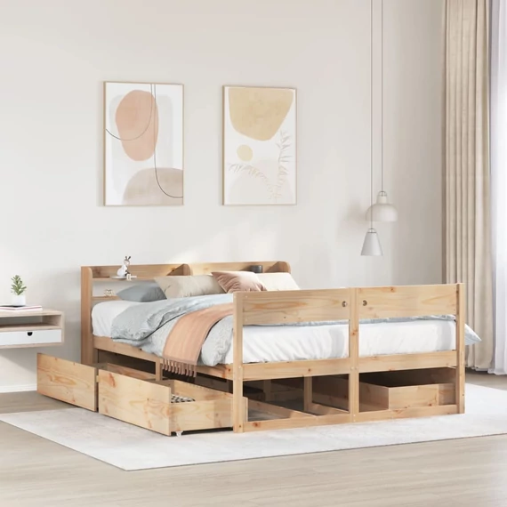 VidaXL tömör fenyőfa ágy matrac nélkül 160 x 200 cm