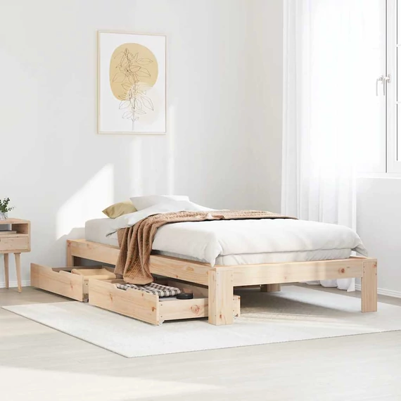 VidaXL tömör fenyőfa ágy matrac nélkül 90 x 200 cm