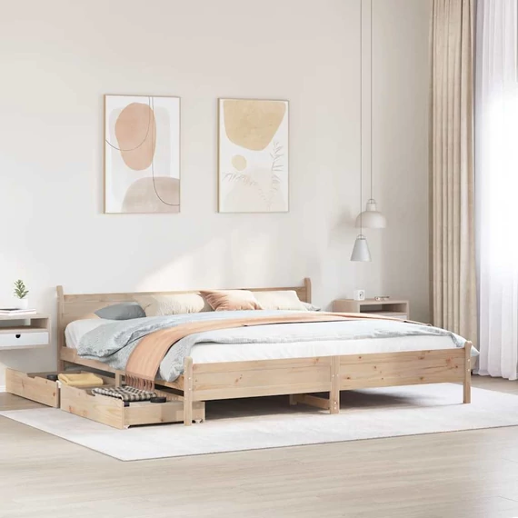 VidaXL tömör fenyőfa ágy matrac nélkül 180 x 200 cm