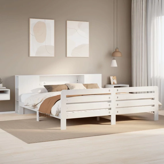 VidaXL fehér tömör fenyőfa ágy matrac nélkül 180 x 200 cm