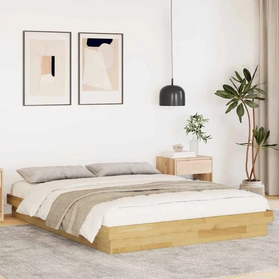 VidaXL ágykeret matrac nélkül 160x200 cm tömör fa tölgyfa