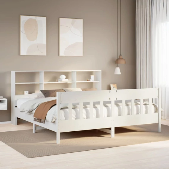 VidaXL fehér tömör fenyőfa ágy matrac nélkül 180 x 200 cm