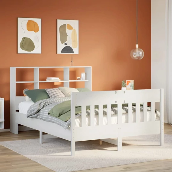 VidaXL fehér tömör fenyőfa ágy matrac nélkül 140 x 200 cm