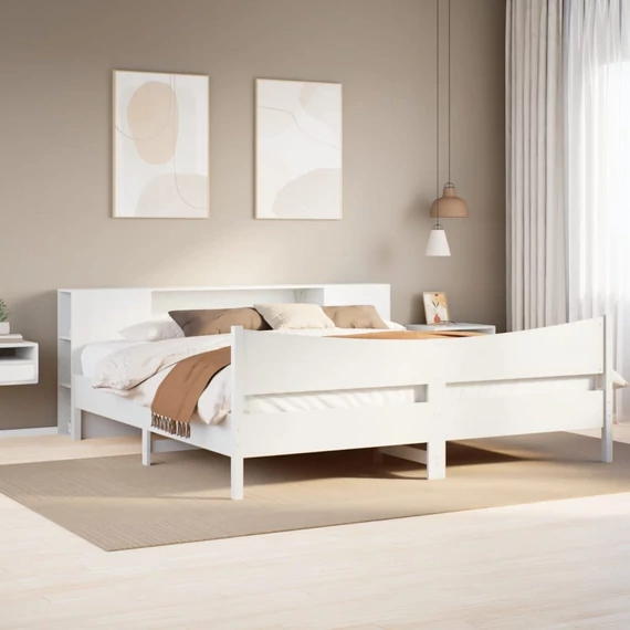 VidaXL fehér tömör fenyőfa ágy matrac nélkül 180 x 200 cm