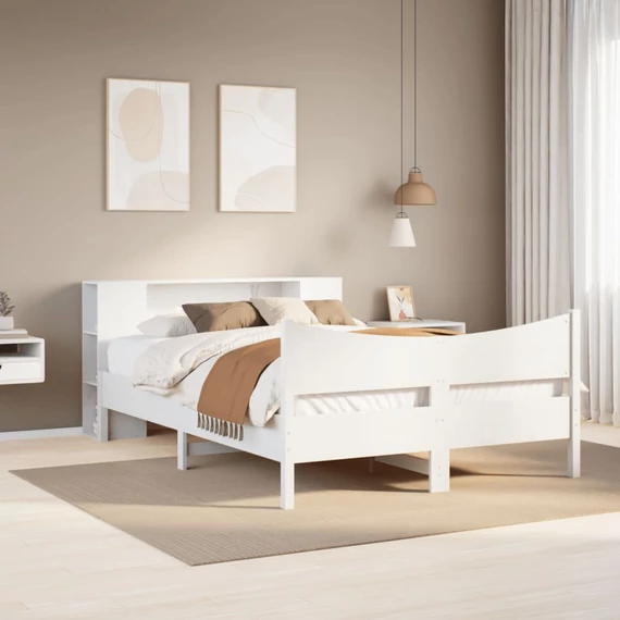 VidaXL fehér tömör fenyőfa ágy matrac nélkül 160 x 200 cm
