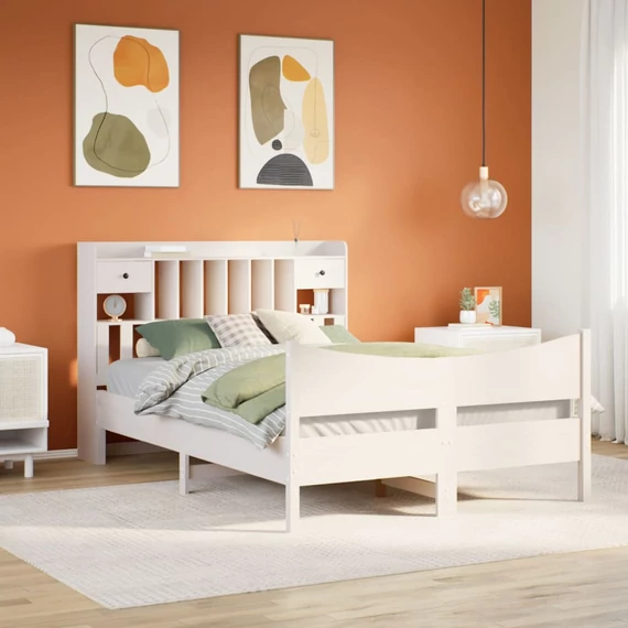 VidaXL fehér tömör fenyőfa ágy matrac nélkül 160 x 200 cm