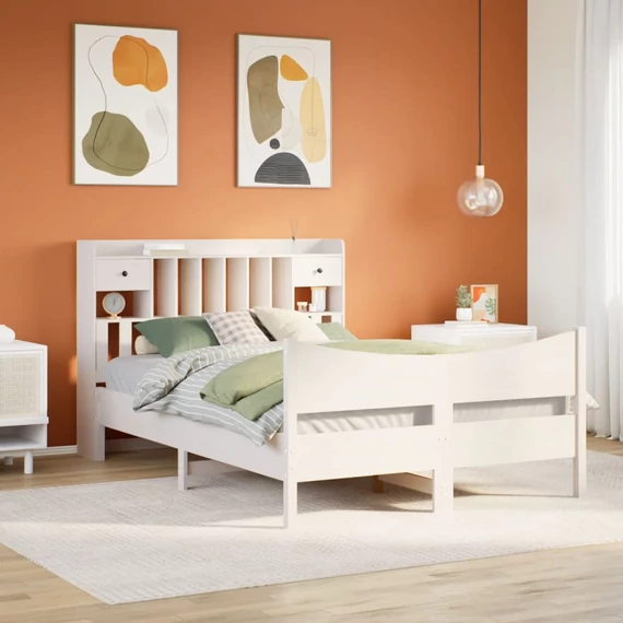VidaXL fehér tömör fenyőfa ágy matrac nélkül 140 x 200 cm