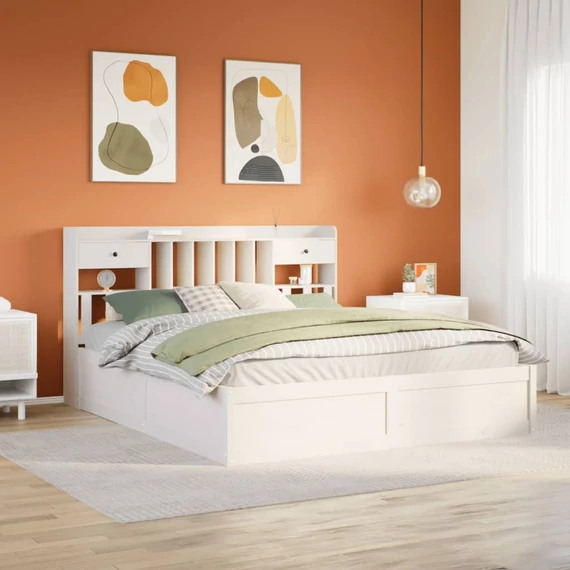 VidaXL fehér tömör fenyőfa ágy matrac nélkül 180 x 200 cm