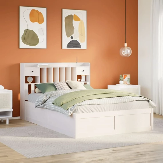 VidaXL fehér tömör fenyőfa ágy matrac nélkül 160 x 200 cm