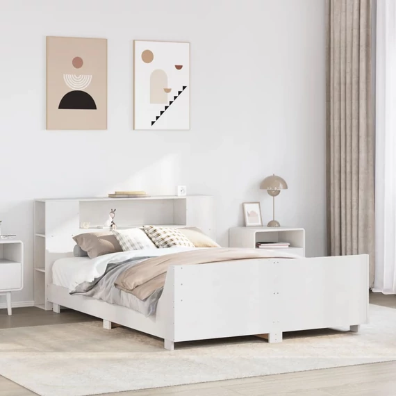 VidaXL fehér tömör fenyőfa ágy matrac nélkül 160 x 200 cm