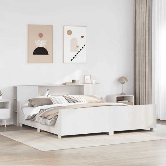 VidaXL fehér tömör fenyőfa ágy matrac nélkül 180 x 200 cm