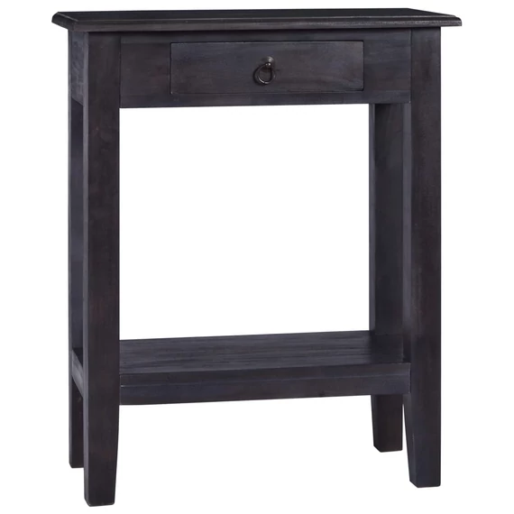 VidaXL fekete tömör mahagónifa tálalóasztal fiókkal 60 x 30 x 75 cm