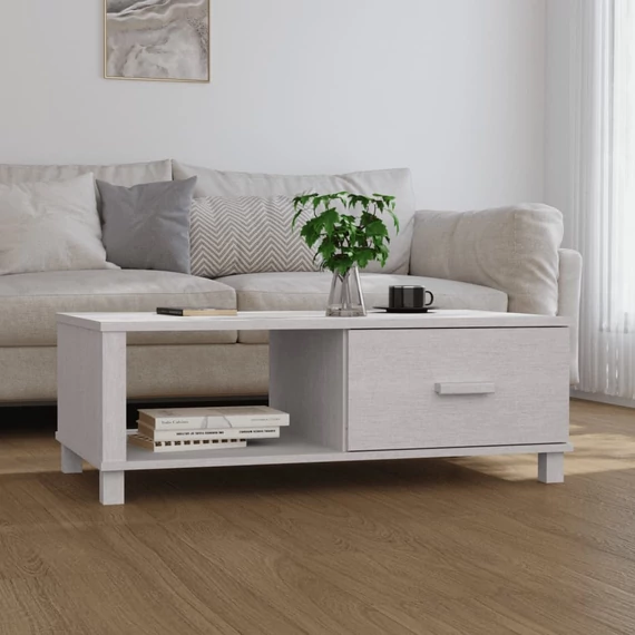 VidaXL HAMAR fehér tömör fenyőfa dohányzóasztal 100 x 55 x 35 cm