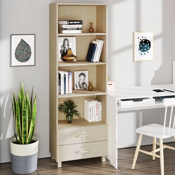 VidaXL HAMAR mézbarna tömör fenyőfa tálalószekrény 60 x 35 x 180 cm