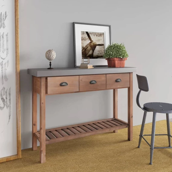 VidaXL tömör fenyőfa tálalóasztal 110 x 35 x 80 cm