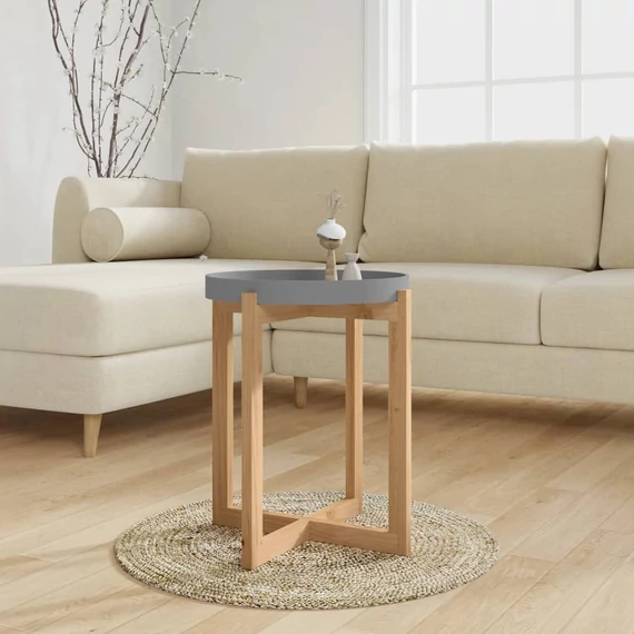 VidaXL szürke szerelt fa és tömör fenyőfa dohányzóasztal 41x41x48,5 cm