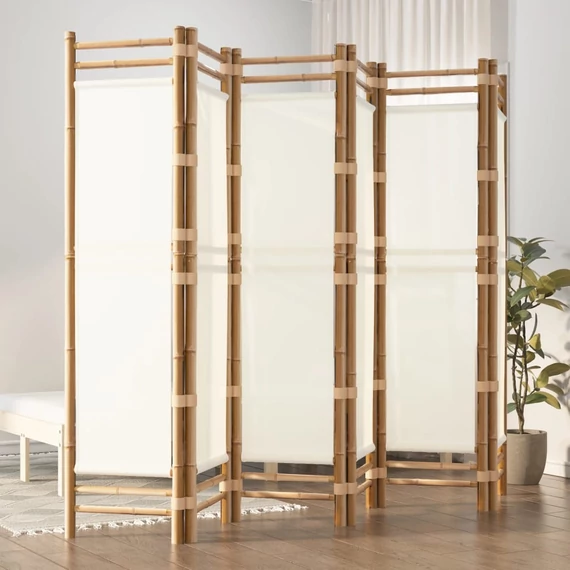 VidaXL 6 paneles összecsukható bambusz és vászon térelválasztó 240 cm