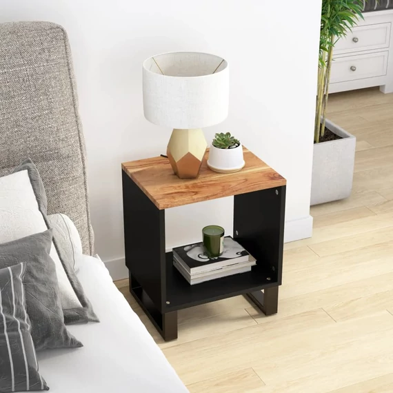 VidaXL tömör akácfa és szerelt fa dohányzóasztal 40 x 31 x 46 cm