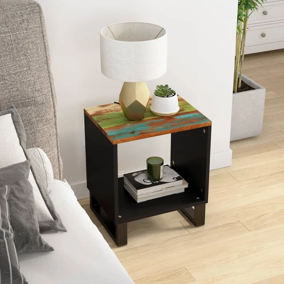 VidaXL tömör újrahasznosított és szerelt fa dohányzóasztal 40x31x46 cm