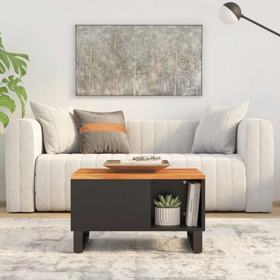 VidaXL tömör akácfa dohányzóasztal 60 x 50 x 35 cm